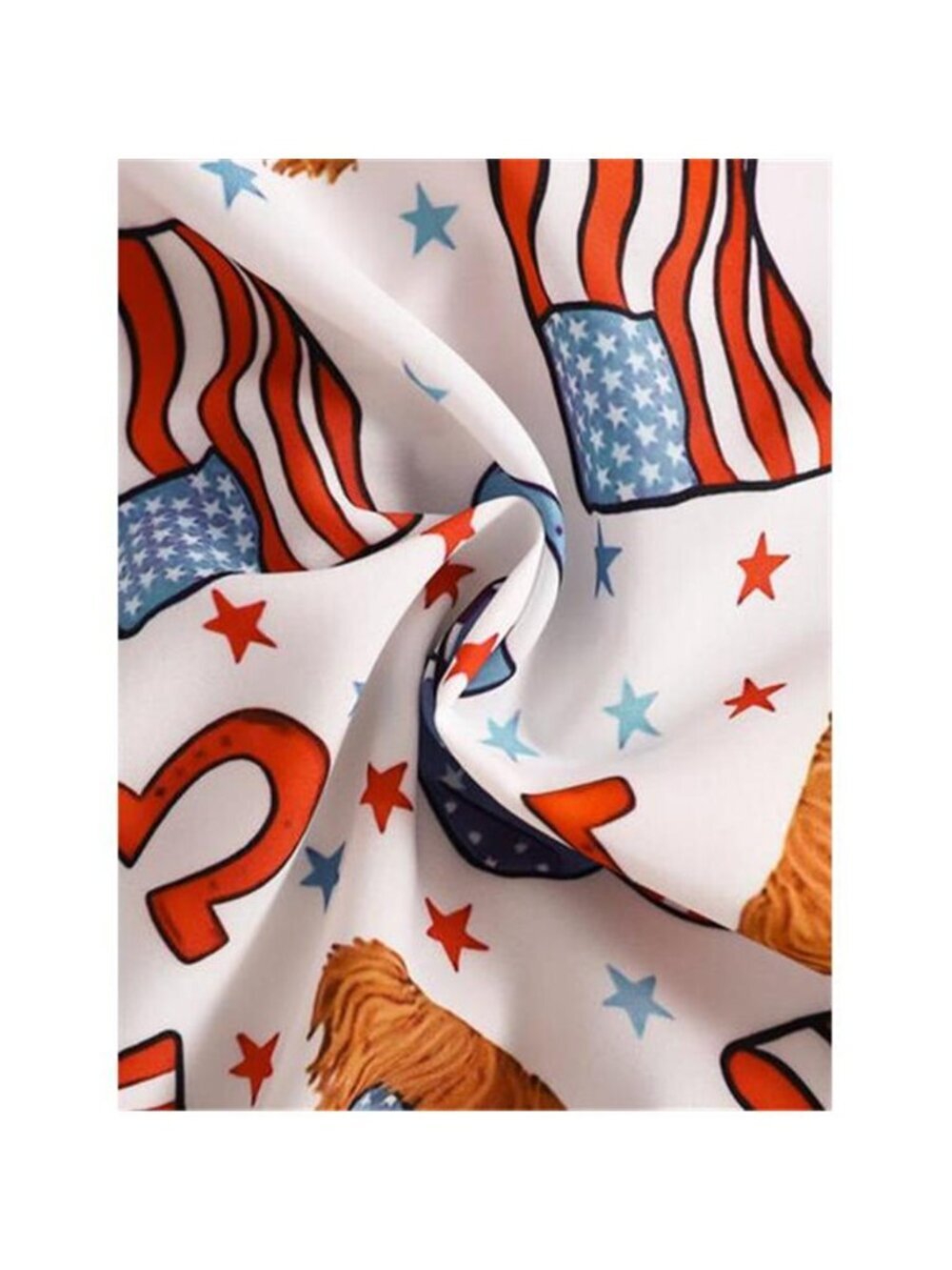 Children's American Flag Print Bow Tie Shirt & Shorts Set - Picture 11 of 12